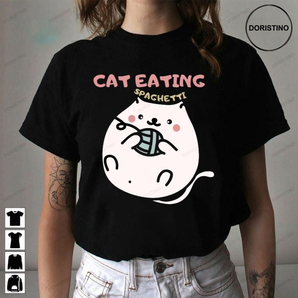 Cute Cat Eating Spaghetti Awesome Shirts